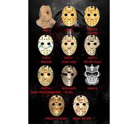 Poster d'Halloween Jason Voorhees - Personnages d'Horreur - Friday The 13th - Film Effrayant - Masque d'Horreur - Décoration Murale Pour Maison, Cuisine, Bar, Café - 30,5 x 20,3 cm