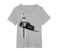 Poster Disney Pixar Cars 3 Jackson Storm Shadow T-Shirt, Femme Grandes tailles, Gris Chiné, 4X
