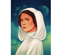 Poster Disney Star Wars Princesse d'Alderaan bleu, vert et blanc - 612869 - 50 cm x 70 cm