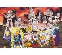 Poster Dragon Ball Group Cell Arc Manga Anime - Dimensions : 91,5 x 61 cm + 1 paquet de tesa Powerstrips® - Contenu : 20 pièces