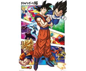 Poster Dragon Ball Super - Panels - Impression manga - Dimensions : 61 x 91,5 cm + 1 paquet de tesa Powerstrips - Contenu : 20 pièces