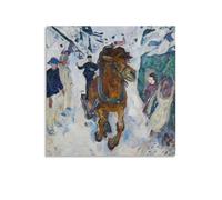 Poster du cheval au galop d'Edvard Munch (1) Impression esthétique sur toile murale moderne pour chambre à coucher 30 x 30 cm