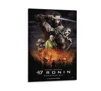 Poster du film 47 Ronins Bataille de samouraï féodale Japon - Art mural imprimé sur toile - Décoration d'intérieur moderne - 30 x 45 cm