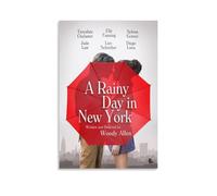 Poster du film « A Rainy Day In New York » - Art mural sur toile - Décoration murale moderne pour chambre à coucher (60 x 90 cm)