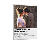 Poster du film « A Rainy Day In New York » - Art mural sur toile - Impression sur toile - Décoration murale pour chambre à coucher - 50 x 75 cm