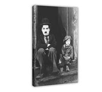 Poster du film Charlie Chaplin The Kid sur toile - Décoration pour chambre à coucher, bureau, chambre - 60 x 90 cm