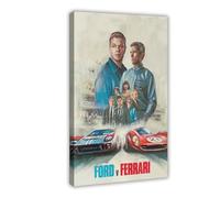 Poster du film Ford V Ferrari sur toile - Décoration murale pour salon, chambre à coucher - 60 x 90 cm