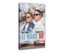 Poster du film Ford V Ferrari sur toile pour décoration de chambre à coucher, bureau, chambre, cadeau 40 x 60 cm
