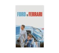 Poster du film Ford V Ferrari sur toile pour décoration de chambre à coucher, bureau, chambre, cadeau 40 x 60 cm