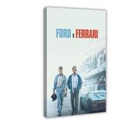 Poster du film Ford V Ferrari sur toile pour décoration de chambre à coucher, bureau, chambre, cadeau (60 x 90 cm)