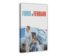 Poster du film Ford V Ferrari sur toile pour décoration de chambre à coucher, bureau, chambre, cadeau (60 x 90 cm)