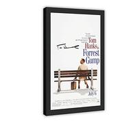 Poster du film Forrest Gump signé par Tom Hanks - Décoration murale pour salon, chambre à coucher - Style cadre - 50 x 75 cm