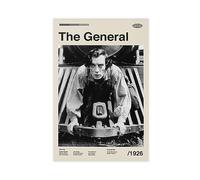 Poster du film The General- Buster Keaton sur toile - Décoration de chambre à coucher, bureau, chambre - Cadeau - Sans cadre - 30 x 45 cm