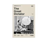 Poster du film The Great Dictator - Charlie Chaplin - Impression sur toile - Décoration de chambre à coucher, bureau, chambre - Cadeau sans cadre - 40 x 60 cm