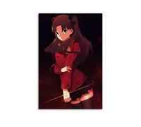 Poster du personnage de l'anime Toosaka Rin - Fate Stay Night - Art vintage - Décoration esthétique - Pour salon, chambre d'enfant, dortoir, café, salle de bain, convient pour chambre à coucher, salle