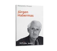 Poster du philosophe allemand Jürgen Habermas - Impression sur toile - Décoration murale moderne - 30 x 45 cm