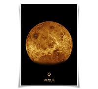 Poster du système solaire - Format A3 - Mars Jupiter - Impression HD - Univers - Espace - Décoration d'intérieur (Venus)