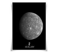 Poster du système solaire - Format A3 - Mars Jupiter - Impression HD - Univers - Espace - Décoration d'intérieur (mercure)