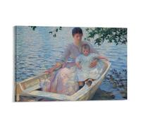 Poster d'œuvre d'art imprimé Mother And Child in A Boat Edmund Charles Tarbell - Décoration murale d'intérieur - 40 x 60 cm