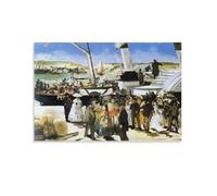 Poster d'œuvre d'art imprimé sur toile représentant Edouard Manet le départ du bateau Folkestone 60 x 90 cm
