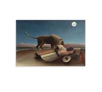 Poster d'œuvres d'art sur toile à suspendre Motif gitans endormis Henri Rousseau 40 x 60 cm