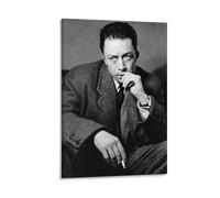 Poster d'œuvres d'art sur toile pour décoration d'intérieur Albert Camus 50 x 75 cm