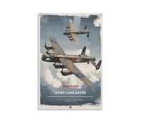 Poster d'œuvres d'art sur toile représentant Avro Lancaster - Décoration murale d'intérieur - 50 x 75 cm