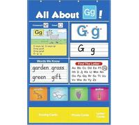 Poster éducatif alphabet avec poches, tableau mural ABC avec cartes de lettres et modèles de piste, jeu éducatif interactif pour l'école maternelle et à la maison, pour enfants à la maternelle et à la