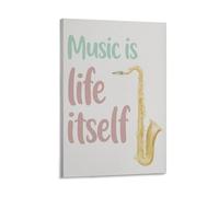 Poster éducatif avec citations musicales « Music Is Life Itself » (50 x 75 cm)