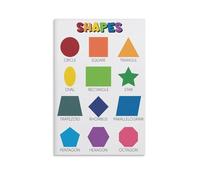 Poster éducatif Formes pour enfants - Apprentissage préscolaire - Forme géométrique - 60 x 90 cm