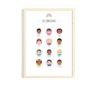 Poster Éducatif Les Émotions pour Enfants - Poster (DIN A4) | 12 Personnages Enfantins Multiculturels | Apprentissage de l’Intelligence Émotionnelle| Décoration Chambre Enfants - Idéal 2-8 ans