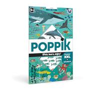 POSTER EDUCATIF POPPIK Stickers Océans - Puzzle Enfant Créatif Décoratif à Gommettes Autocollantes Repositionnables, Jeu Enfant 60 Stickers, 6-12 ans