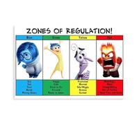 Poster éducatif sur toile avec zones de régulation émotionnelle - Décoration murale pour salon, chambre à coucher - 20 x 30 cm