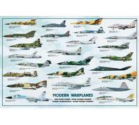 Poster Educational Éducation Modern Warplanes Avions version 2