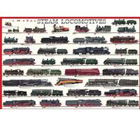 Poster Educational Steam Locomotives Locomotives à vapeur