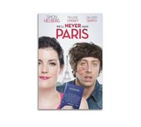 Poster élégant « We'll Never Have Paris » - Impression sur toile - Décoration murale vintage - Décoration murale vintage - Pour salon, chambre à coucher - 20 x 30 cm - Style sans cadre