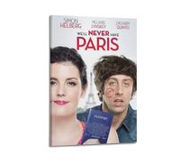 Poster élégant « We'll Never Have Paris » - Impression sur toile décorative vintage - Pour salon, chambre à coucher - 30 x 45 cm - Style moderne - Cadre
