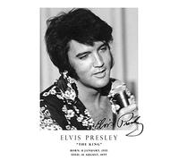 Poster Elvis - Hommage - signé (copie) A3 # 121 - Elvis Presley - le roi - né le 8 janvier 1935 - morts 16 août 1977 - A3 Poster - impression - image