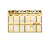 poster Employee Appreciation Poster, “Employee of the Month” Fill-in Award with Stars, Office Wall Decor for Bulletin Board, Team Room or Reception(Unframed,16x24inch(40x60cm))