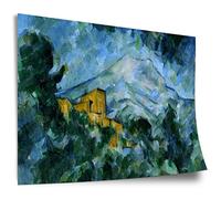 Poster en coton Paul Cézanne: Mont Sainte-Victoire dans le noir, Impression d'art non encadrée, Murale - A4, A3, A2, A1, A0, XXL - Salon, Chambre, Cuisine, Décoration