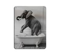 Poster en métal avec inscription Happy Elephant In Retro Iron Painting Bar People Cave Cafe Family Garage Décoration murale 30 x 40 cm