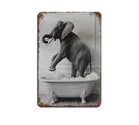 Poster en métal avec inscription Happy Elephant In Retro Iron Painting Bar People Cave Cafe Family Garage Décoration murale 20 x 30 cm