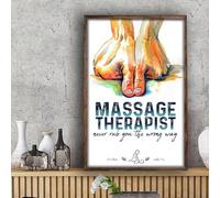 Poster en métal avec inscription « Massage Therapist Never Rub You The Wrong Way » - Décoration d'intérieur - 15,2 x 20,3 cm