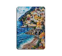Poster en métal imprimé amalfi mosaïque rétro chic art rétro peinture fer bar personnes grotte café famille garage poster décoration murale 20 x 30 cm