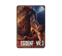 Poster en métal « Resident Evil 3 » - Motif jeu vidéo - Cadeau pour elle et lui - Décoration murale - 20 x 30 cm