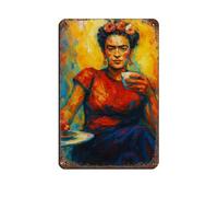 Poster en métal vintage portrait de Frida Kahlo pour pub, club, café, bar, maison, décoration murale, 20 x 30 cm