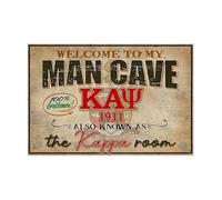 Poster en métal « Welcome To My Man Cave Also Known as The Kappa Alpha Psi » - Décoration murale en aluminium - 20,3 x 30,5 cm