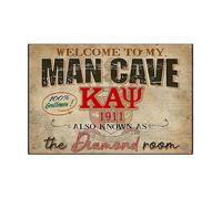 Poster en métal « Welcome To My Man Cave Kappa Alpha Also Know As The Diamond Room » - Décoration murale en aluminium - 20,3 x 30,5 cm