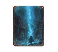 Poster en métal « Wizard In Dungeon » - Décoration murale - 30 x 40 cm