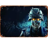 Poster en métal Zombie Army 4 Dead War - 20,3 x 30,5 cm - Décoration murale